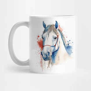 Watercolor white horse Mug